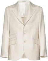 Brunello Cucinelli White Solid Single-Breasted Long Sleeve Blazer MW4827BWDE-C001 Brunello Cucinelli White Solid Single-Breasted Long Sleeve Blazer MW4827BWDE-C001