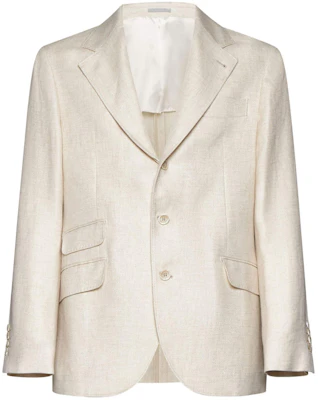 Blazer Blanco de Manga Larga Brunello Cucinelli con Botón Único MW4827BWDE-C001 Buy Blazer Blanco de Manga Larga Brunello Cucinelli con Botón Único MW4827BWDE-C001