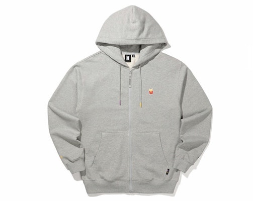BTS x Mcdonald's Logo Zip Up Hoodie Grey Buy BTS x Mcdonald's Logo Zip Up Hoodie Grey