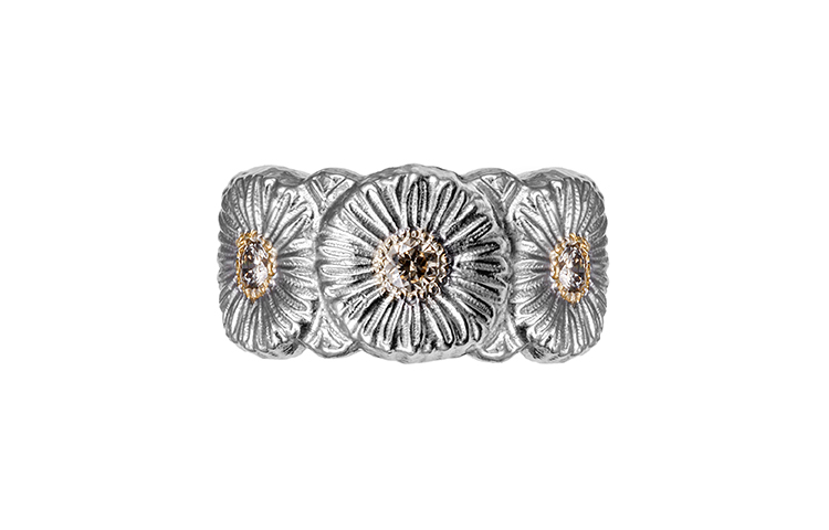 Order 부첼라티 블러섬 데이지 컬러 다이아몬드 실버 링 유니섹스 JAGETE012383