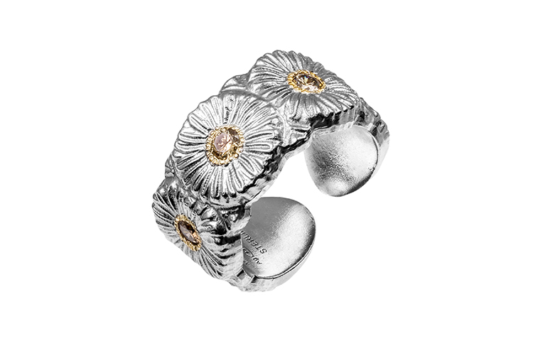 Lookbook 부첼라티 블러섬 데이지 컬러 다이아몬드 실버 링 유니섹스 JAGETE012383