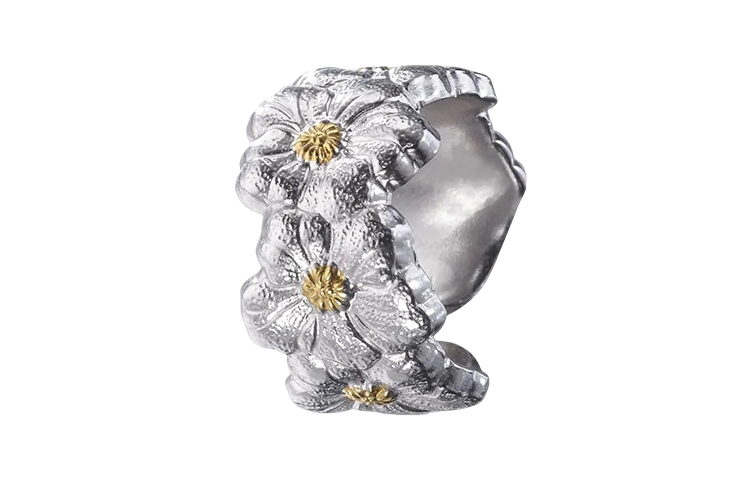 Lookbook Buccellati Blossoms Gardenia 925銀花戒 情侶對戒 鍍金銀飾 台灣直送 JAGETE012372