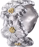 Lookbook Buccellati Blossoms Gardenia 925 Silver Ring Unisex Couple Gold-Plated Silver. JAGETE012372