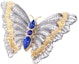 Lookbook BUCCELLATI 蝴蝶胸針青金石銀飾 情侶款設計 - 銀色 JAGBRO023419