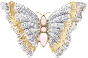 Order BUCCELLATI Butterfly Design Opal Silver Brooch Unisex Couple Silver JAGBRO023418
