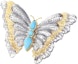 Lookbook Buccellati 蝴蝶設計 翠綠銀胸針 男女情侶款 純銀飾品 JAGBRO023420
