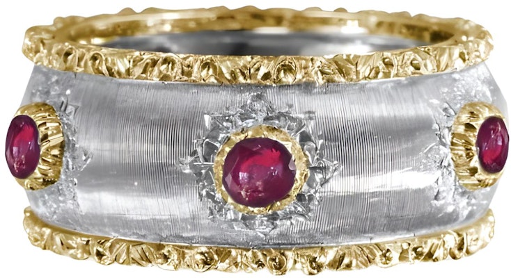 부첼라티 플래티넘 멀티컬러 젬스톤 커플 디자인 반지 유니섹스. JAUETE007272 Buy 부첼라티 플래티넘 멀티컬러 젬스톤 커플 디자인 반지 유니섹스. JAUETE007272