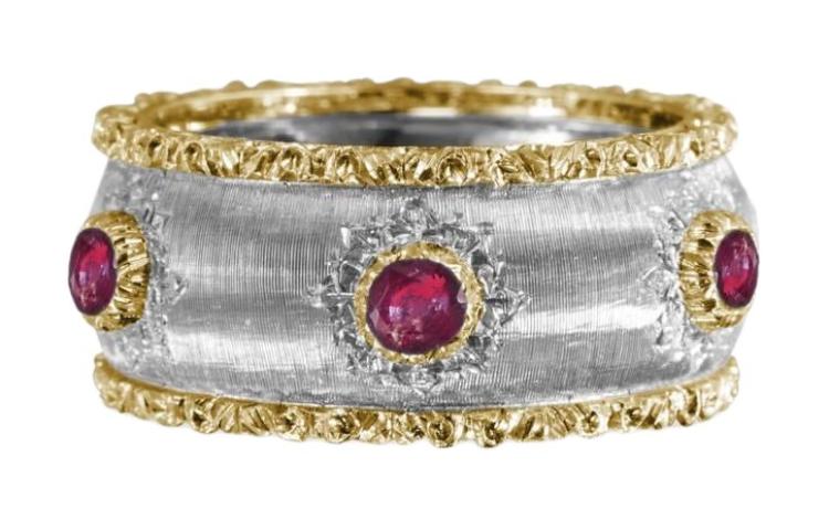 Order 부첼라티 플래티넘 멀티컬러 젬스톤 커플 디자인 반지 유니섹스. JAUETE007272