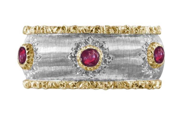 Lookbook 부첼라티 플래티넘 멀티컬러 젬스톤 커플 디자인 반지 유니섹스. JAUETE007272