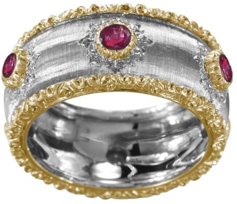 부첼라티 플래티넘 멀티컬러 젬스톤 커플 디자인 반지 유니섹스. JAUETE007272 Purchase 부첼라티 플래티넘 멀티컬러 젬스톤 커플 디자인 반지 유니섹스. JAUETE007272