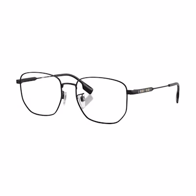 Burberry 1352D Rectangular Black Metal Optical Glasses for Men - Stripe Detail B1352-D-1001