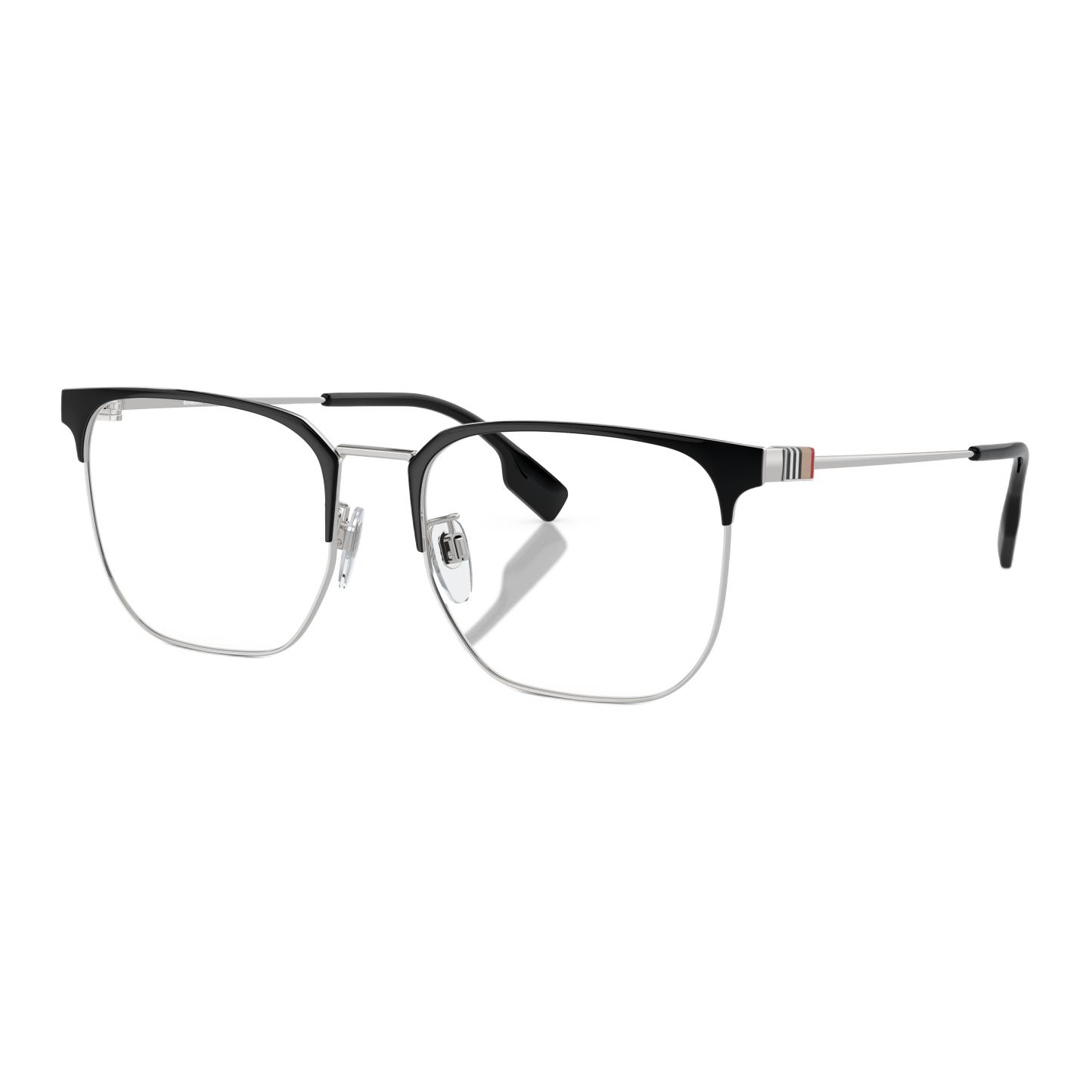 Burberry 1383D Rectangular Optical Glasses for Men - Striped Temple Design. B1383-D-1005