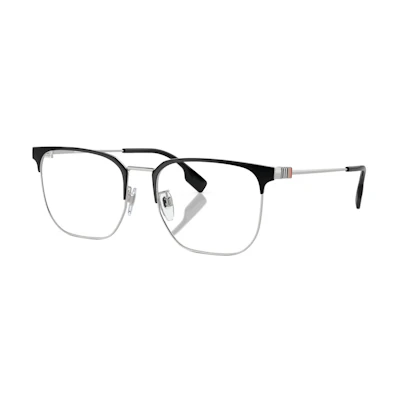 Burberry 1383D Rectangular Optical Glasses for Men - Striped Temple Design. B1383-D-1005