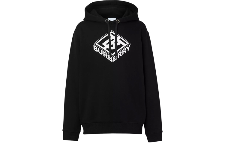 Burberry 3D Logo Cotton Sweatshirt for Men - Black 45596711 圖 2