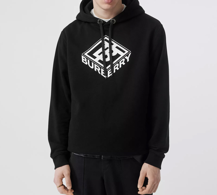 Burberry 3D Logo Cotton Sweatshirt for Men - Black 45596711 圖 4