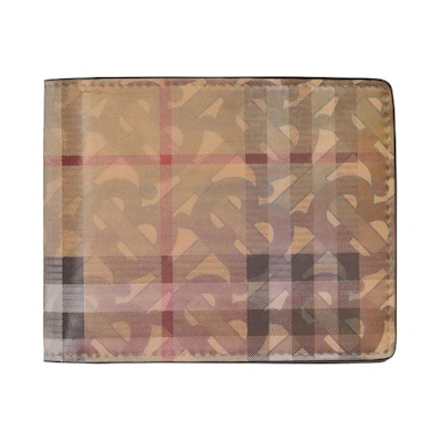 Burberry 3D Print Bifold Wallet 6 Slot Archive Beige