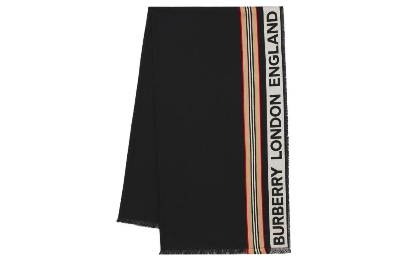 Burberry  Alphabet Logo Wool Scarf in Black. 80473481 圖 2