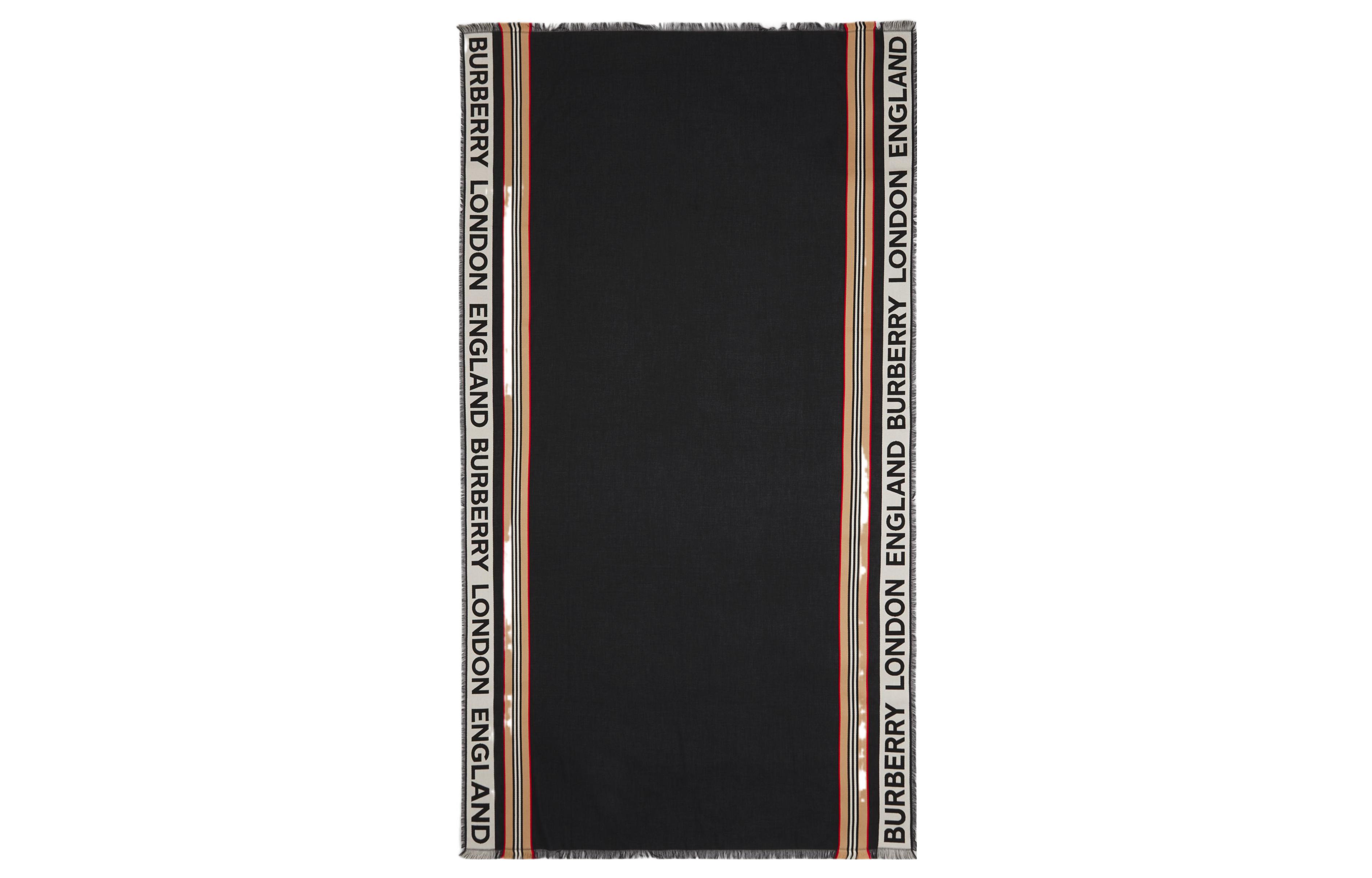 Burberry  Alphabet Logo Wool Scarf in Black. 80473481 圖 3