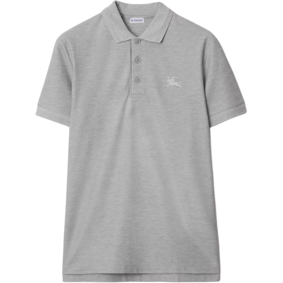 Burberry  Animal Print Polo Collar Short Sleeve Shirt - Gray 80991681