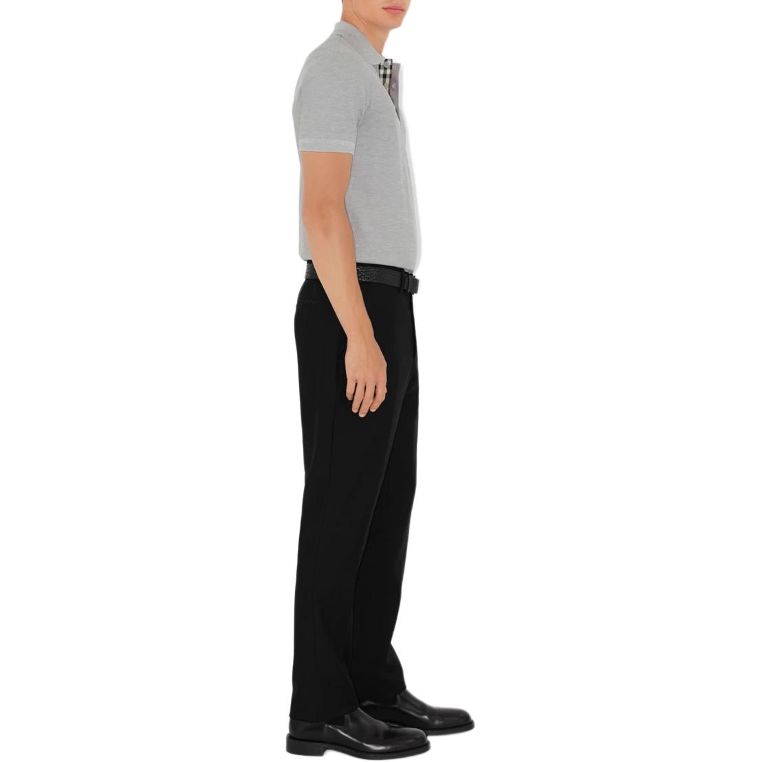 Burberry  Animal Print Polo Collar Short Sleeve Shirt - Gray 80991681 圖 5