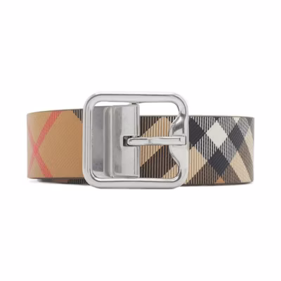Burberry Beige Calfskin Leather Belt with Pin Buckle Design 3.5CM. 80920461