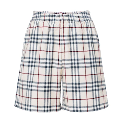 Burberry Beige Check Elastic Waist Casual Shorts 80741881