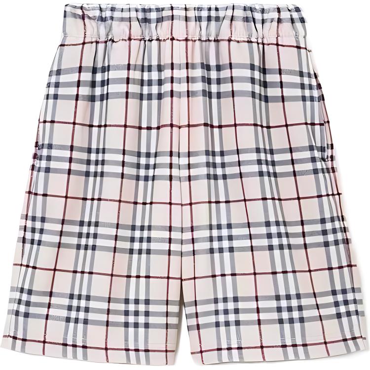 Burberry  Beige Check Elastic Waist Casual Shorts 80741881 圖 2