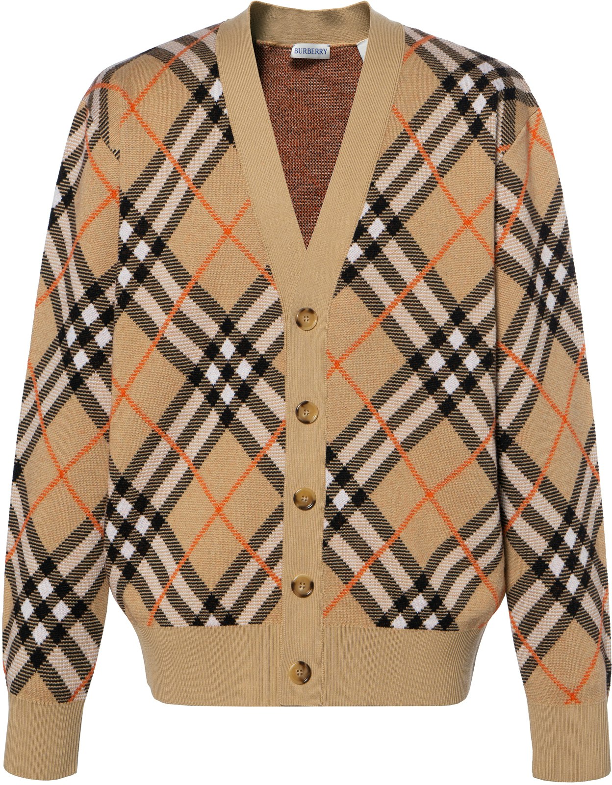 burberry-beige-check-v-neck-buttoned-long-sleeve-knit-cardigan-80934941