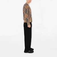 Details for Burberry Beige Check V-Neck Buttoned Long-Sleeve Knit Cardigan 80934941