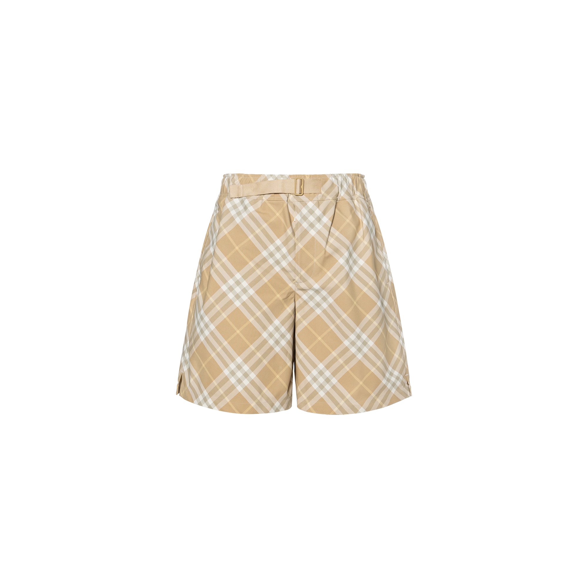 Burberry  Beige Checkered Elastic Waist Casual Shorts. 80899781