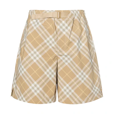 Burberry Beige Checkered Elastic Waist Casual Shorts. 80899781