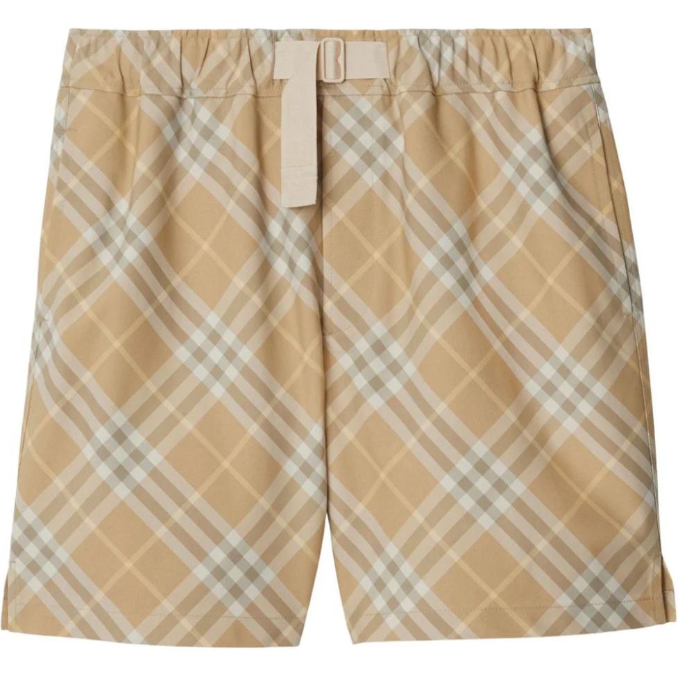 Burberry  Beige Checkered Elastic Waist Casual Shorts. 80899781 圖 2