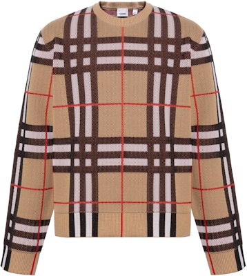 Burberry 米色格紋滿版圓領長袖毛衣 80702851 Buy Burberry 米色格紋滿版圓領長袖毛衣 80702851