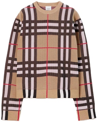 Burberry 米色格紋滿版圓領長袖毛衣 80702851 Order Burberry 米色格紋滿版圓領長袖毛衣 80702851