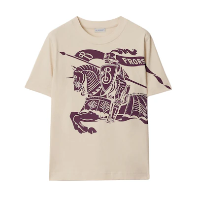 Burberry Beige Logo Print Crew Neck Short Sleeve T-Shirt. 80963791