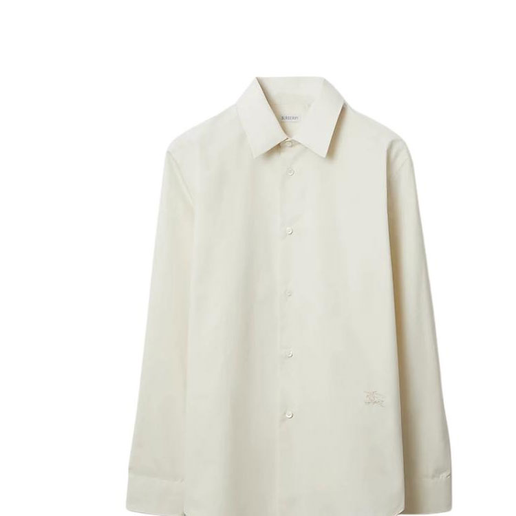 Details for Burberry  Beige Long-Sleeve Pattern Print Shirt with Turn-Down Collar. 80778351