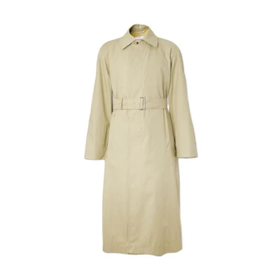 Burberry Beige Long Sleeve Mid-Length Trench Coat with Tie Waist 80778681