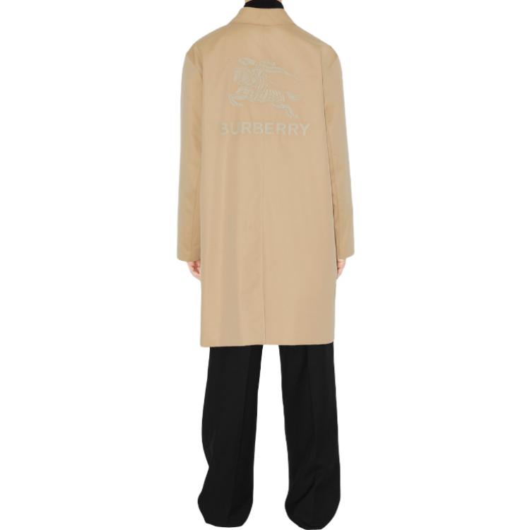 Burberry  Beige Mid-Length Loose-Fit Long Sleeve Trench Coat. 80709871 圖 4