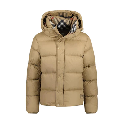 Burberry Beige Quilted Down Jacket with Padded Lining and Hood. 80910931