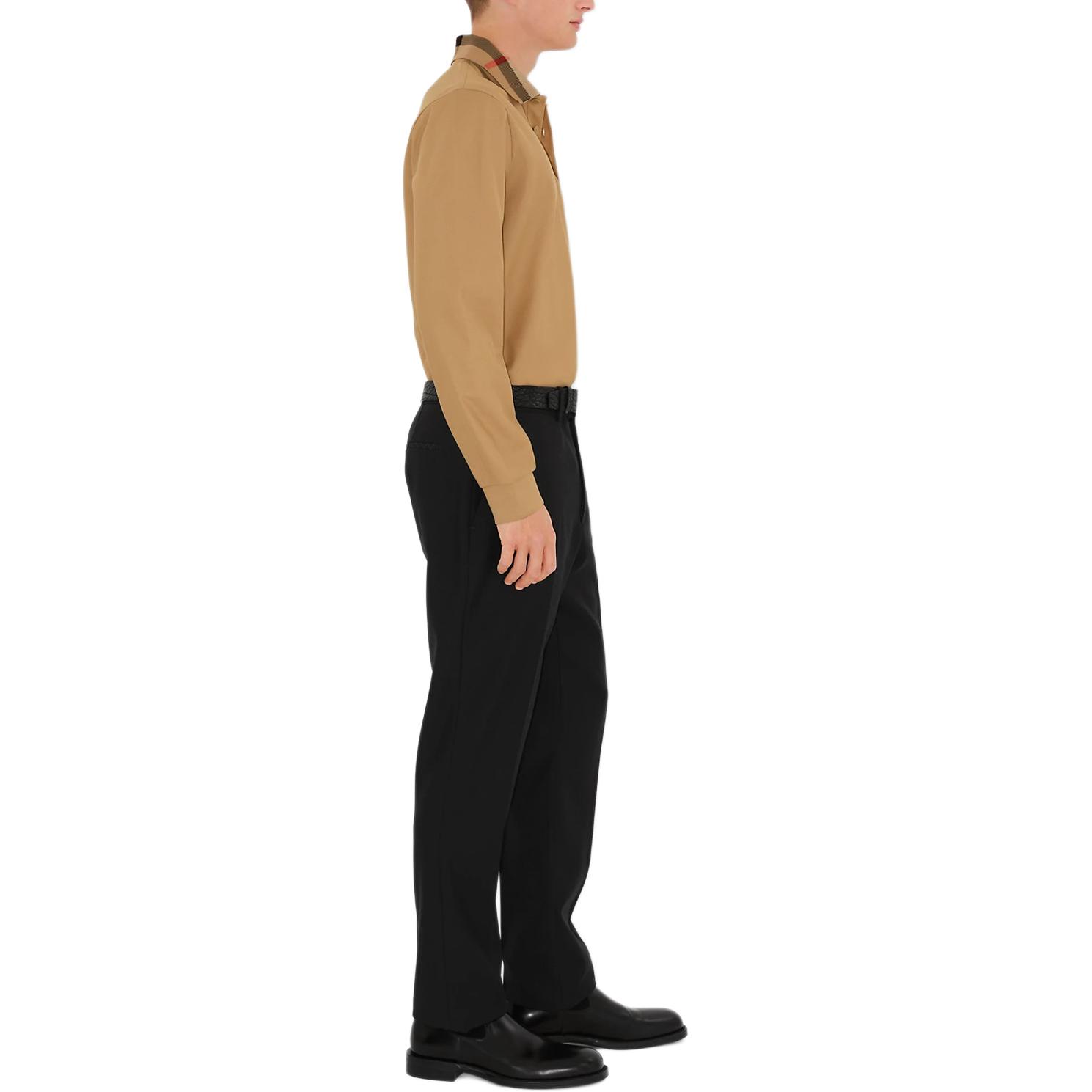 Burberry  Beige Slim Fit Long Sleeve Polo Shirt 80988111 圖 5