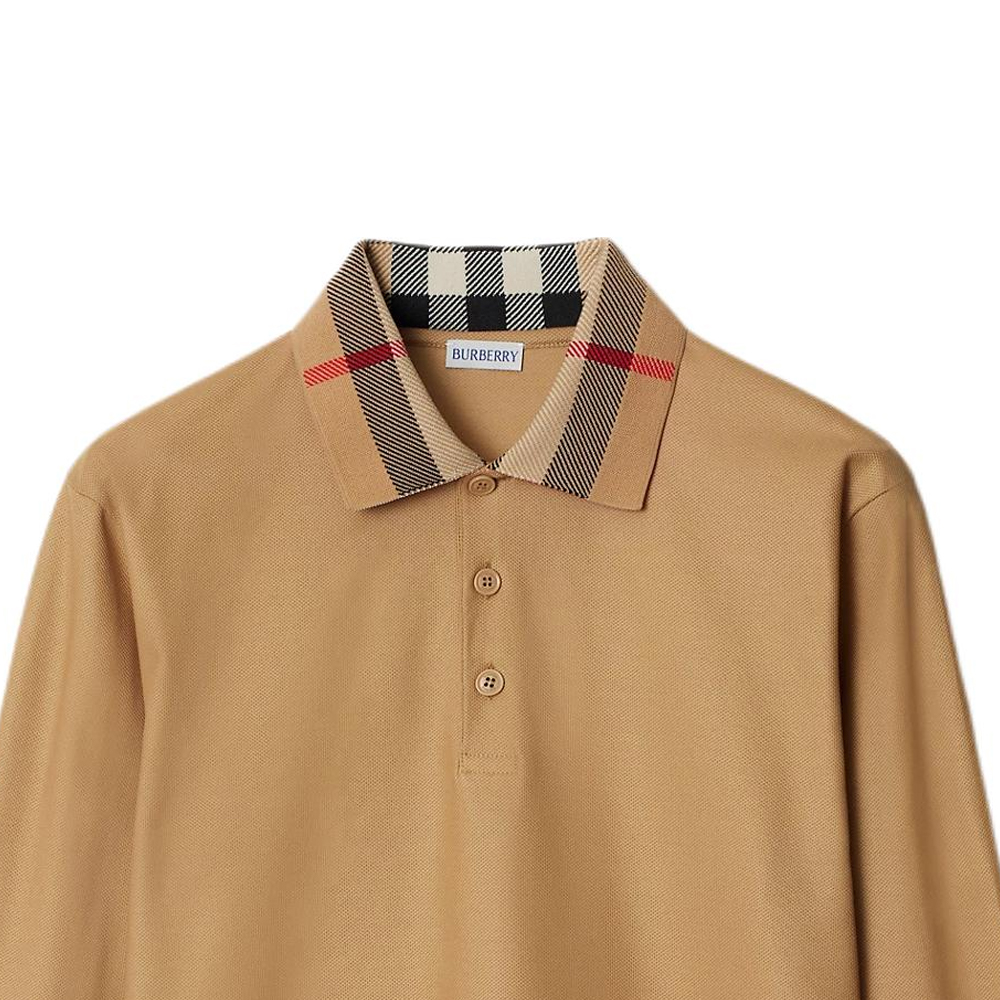 Burberry  Beige Slim Fit Long Sleeve Polo Shirt 80988111 圖 7