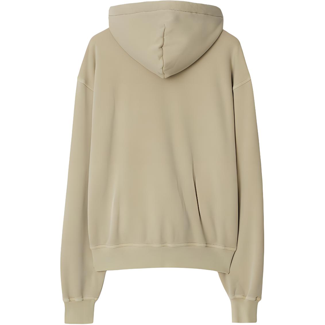 Burberry  Beige Solid Logo Patch Zip-Up Hoodie. 80901311 圖 3