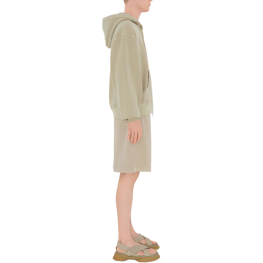 Burberry  Beige Solid Logo Patch Zip-Up Hoodie. 80901311 圖 6