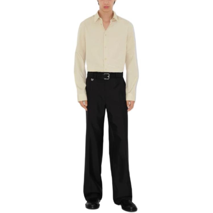 Burberry  Beige Solid Single-Breasted Long Sleeve Shirt. 80919241 圖 3