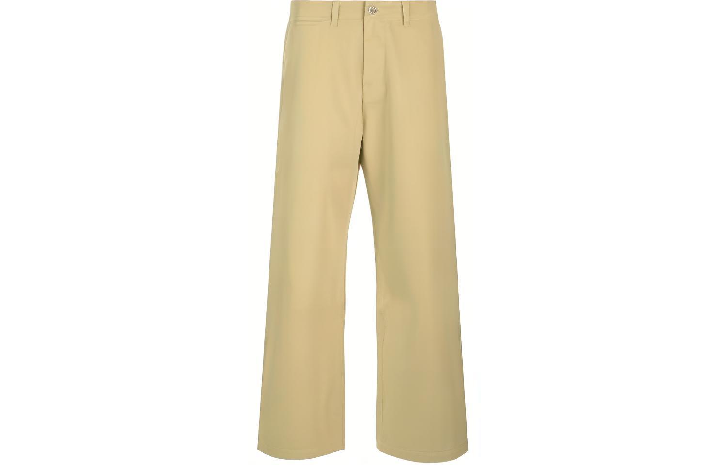 Burberry  Beige Straight-Leg Casual Pants with Zipper and Side Pockets 80806491