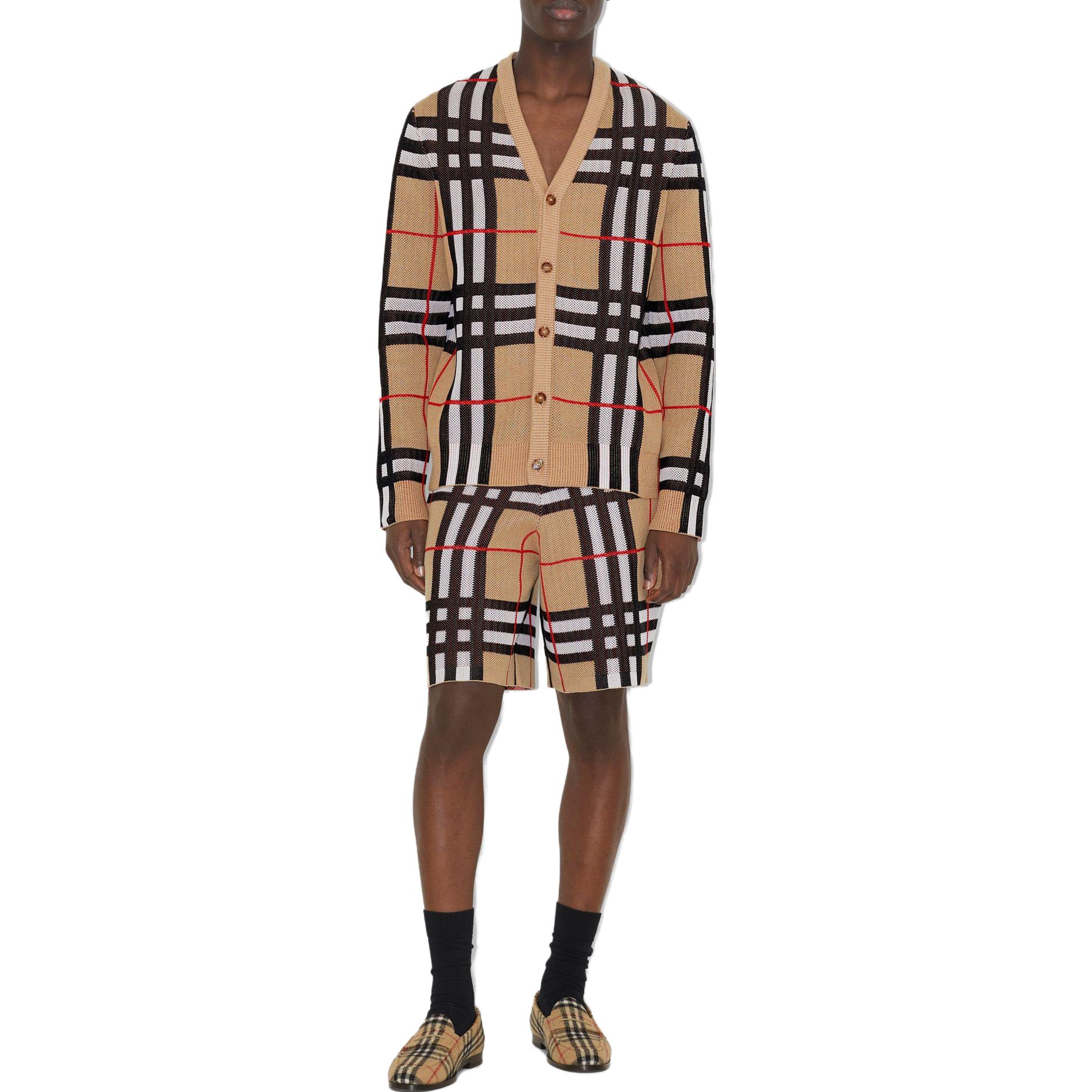 Lookbook 博柏利 米色V领条纹针织毛衣 80702871