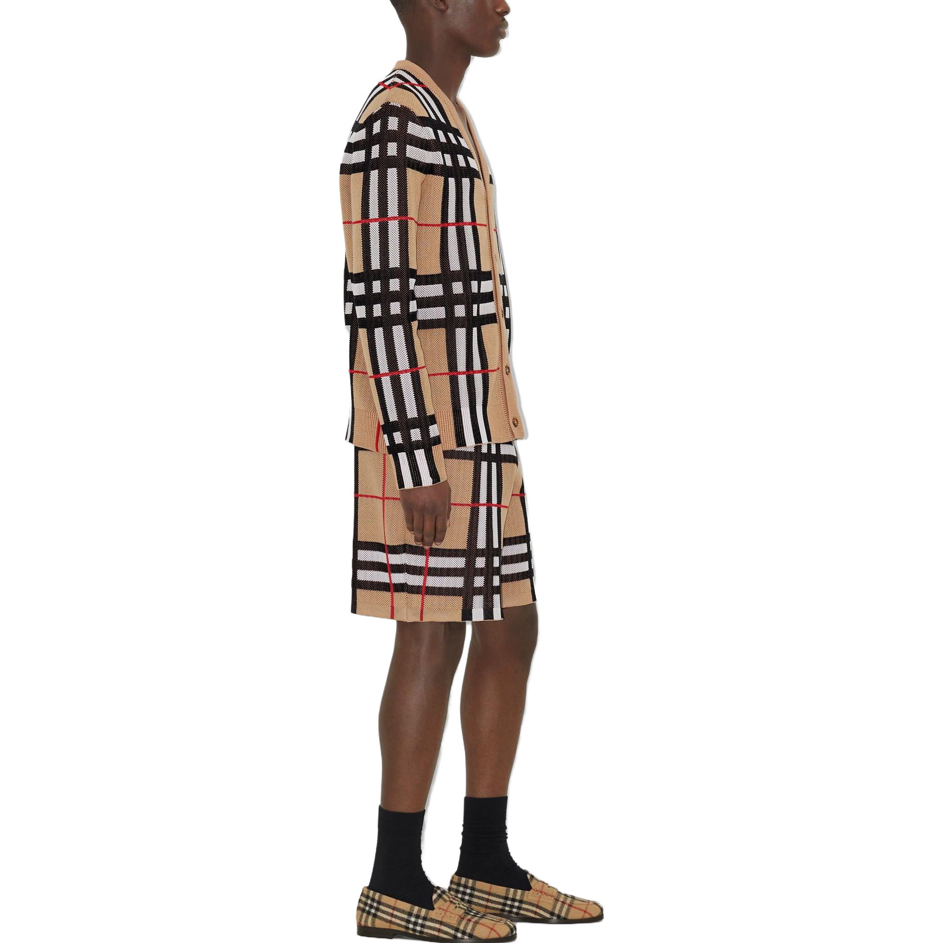 Shop 博柏利 米色V领条纹针织毛衣 80702871