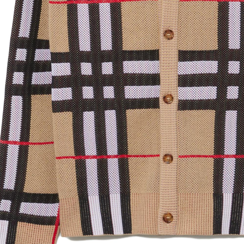 Sizing 博柏利 米色V领条纹针织毛衣 80702871