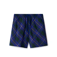 Order Burberry Shorts de Baño Rectos con Cinturón Cuadros Azul Marino Brillante 80900441