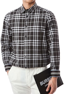 バーバリー ブラック&ホワイト チェック柄 長袖シャツ. 80298791 Lookbook バーバリー ブラック&ホワイト チェック柄 長袖シャツ. 80298791